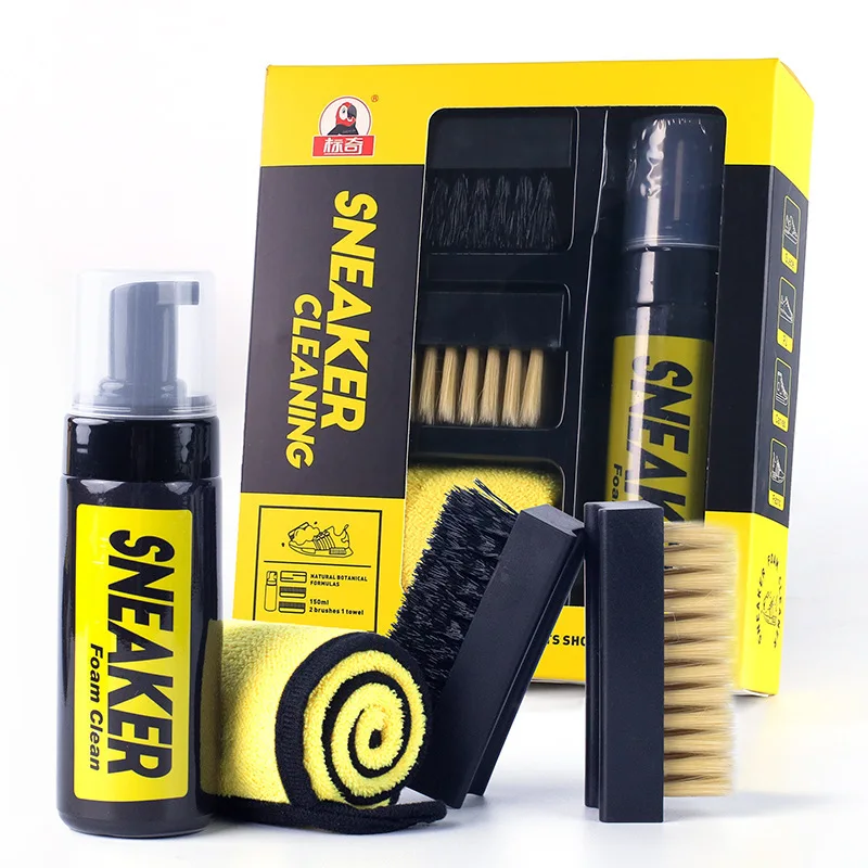 Sneaker Care White - โฟมกันน้ํารองเท้าผ้าใบทําความสะอาด 150ML รองเท้าโฟมทําความสะอาดแห้งชุดแปรงรองเท้ารองเท้าผ้าทํางานบนรองเท้าสีขาว,หนังนิ่ม,Boot
