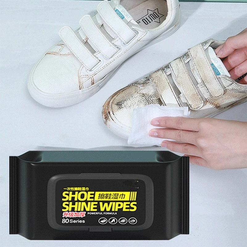 Sneaker Care White - ผ้าเช็ดทําความสะอาดรองเท้ากลางแจ้งแบบพกพา - ผ้าทําความสะอาดรองเท้าผ้าใบแบบใช้แล้วทิ้งอันทรงพลังสําหรับชุดทําความสะอาดรองเท้าผ้าใบสีขาว